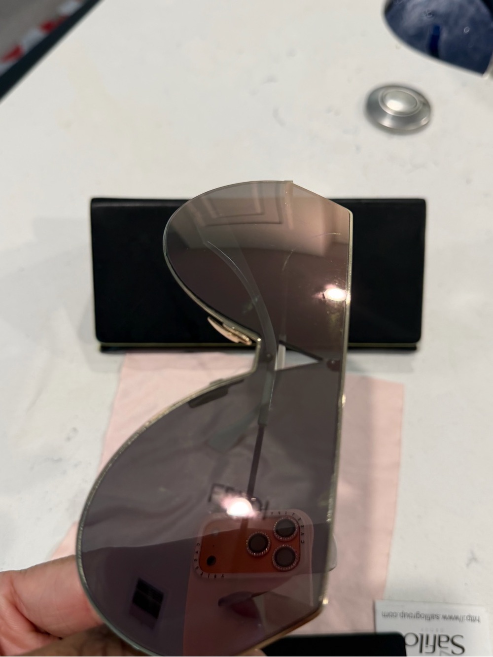 Fendi Oversized Shield Sunglasses in Pink Gradient FF0193 - Picture 6 of 9